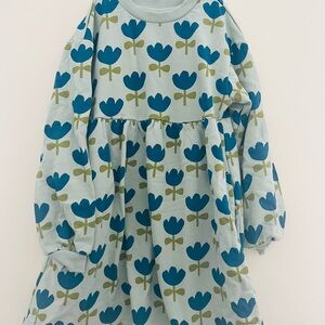 Hanna Andersson Blue and Green Tulip Dress size 6-7T